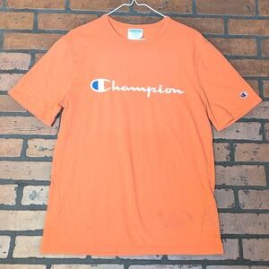 Champion Classic Script Logo Cotton T-Shirt in Salmon Men's Medium Tee